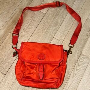 Tory Burch orange Crossbody Nylon Shoulder Bag